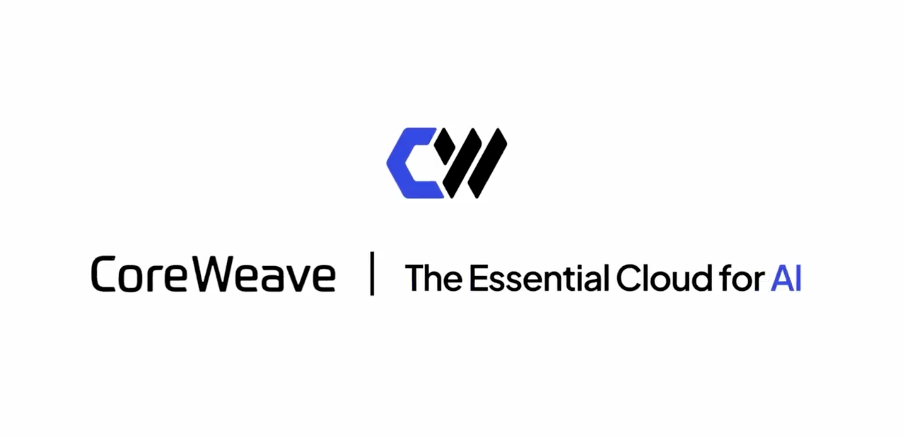 CoreWeave logo and the Essential Cloud for AI wordmark.
